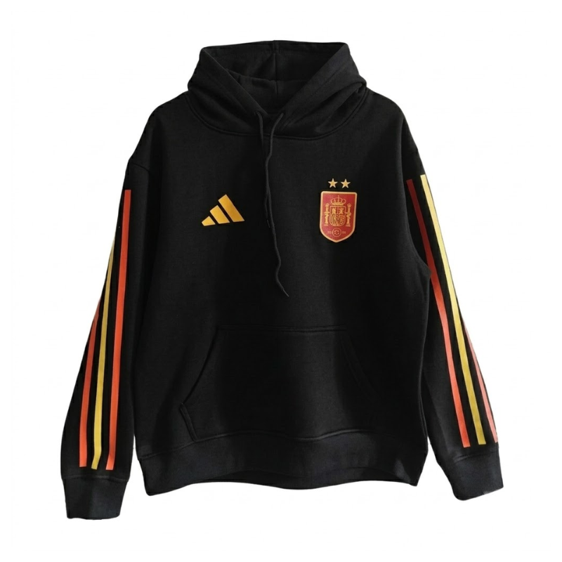Spain 2026/27 Team Hoodie - Black/Spanish Tricolor