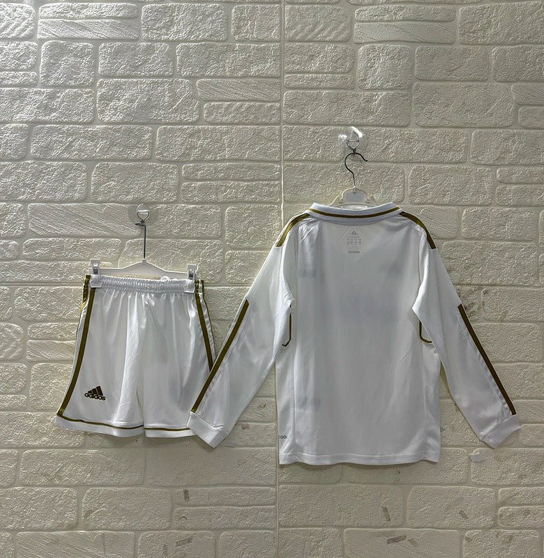 Real Madrid 11/12 Children's Home Retro Set - Long Sleeve