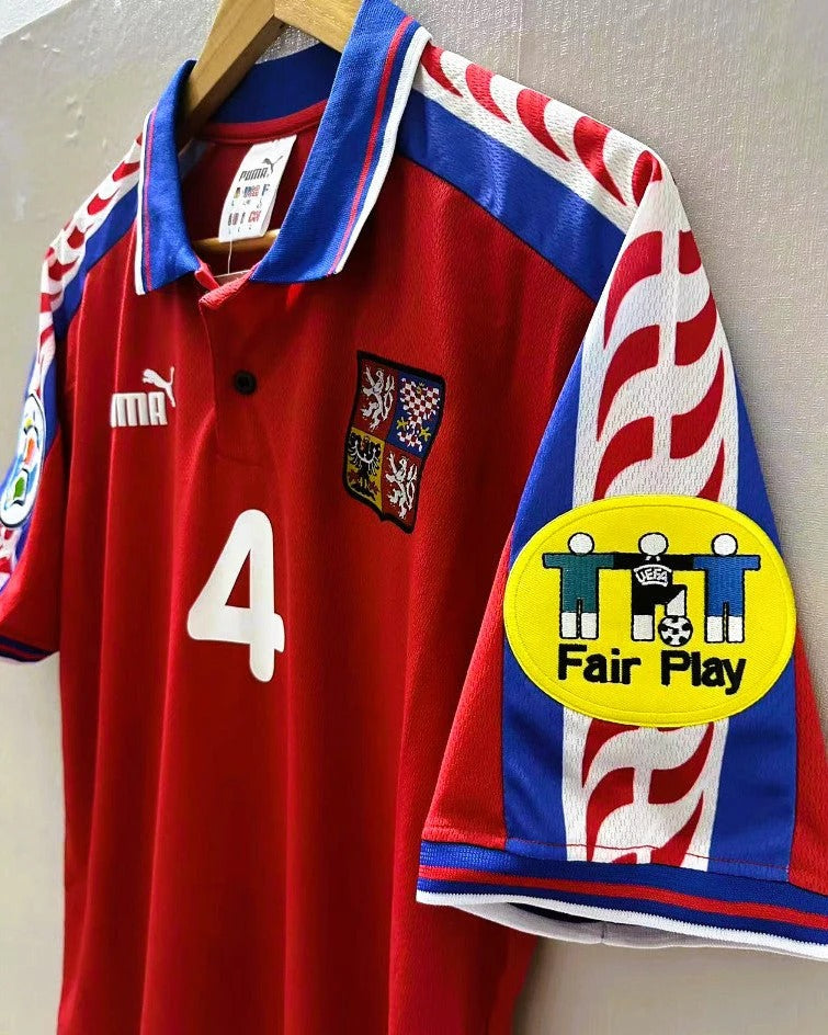 Czech Republic 96/97 Home Retro Shirt - NEDVED #4 (+Patches)