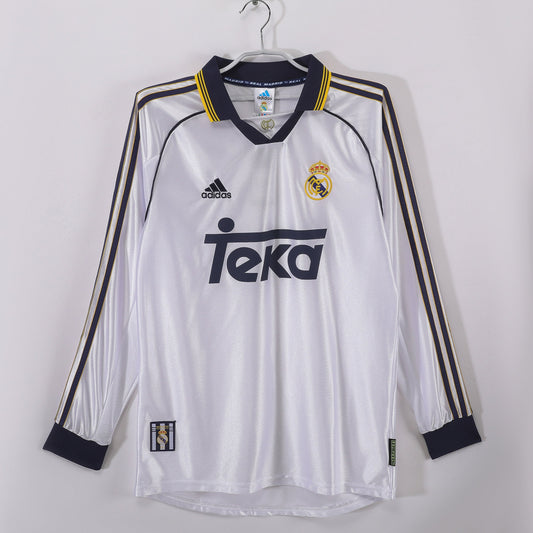 Real Madrid 98/00 Home Retro Shirt - Long Sleeve