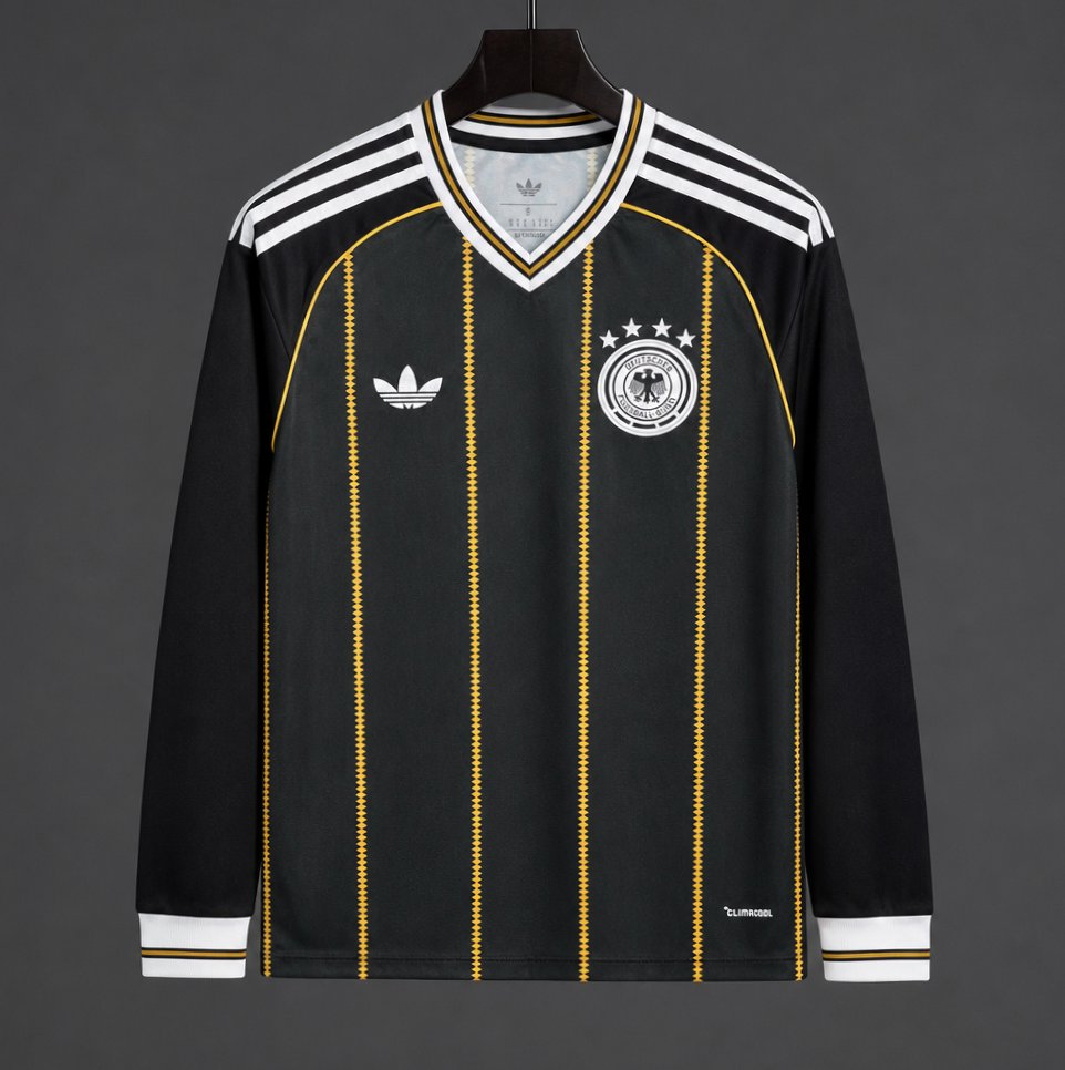Germany 2026/27 Away Long Sleeve Jersey - Black/Gold