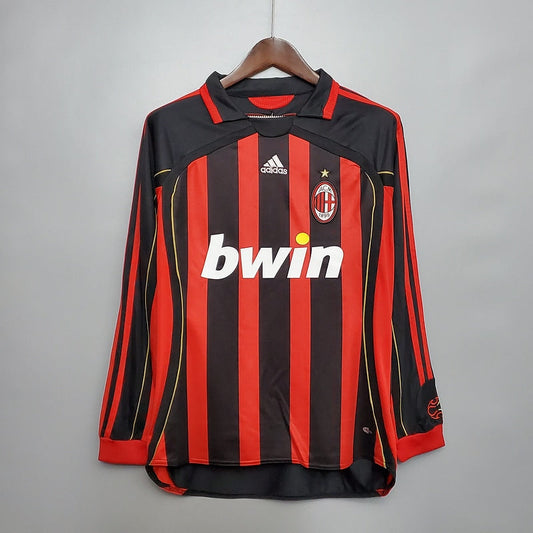 Milan 06/07 Home Retro Shirt - Long Sleeve