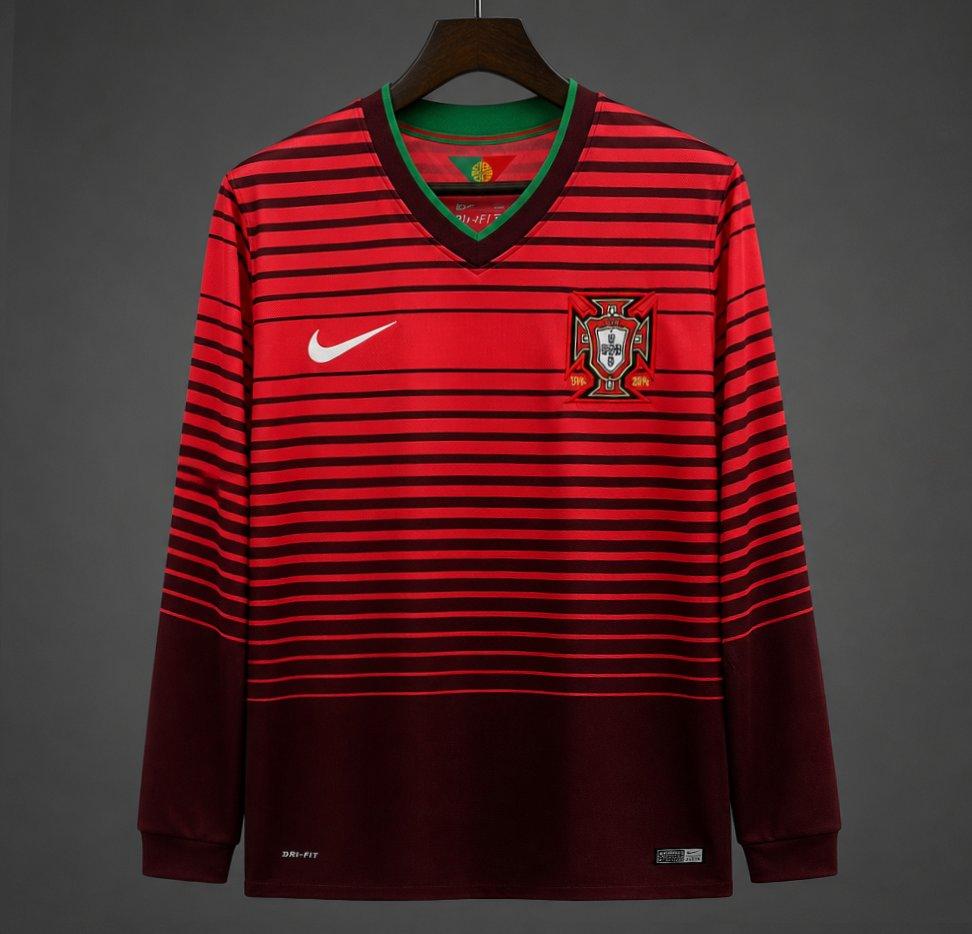 Portugal 2014 Home Retro Shirt - Long Sleeve