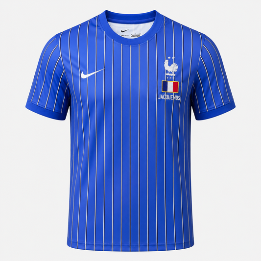 Nike x Jacquemus France 2026 Pre-Match Jersey – Blue Stripe (Les Bleus)