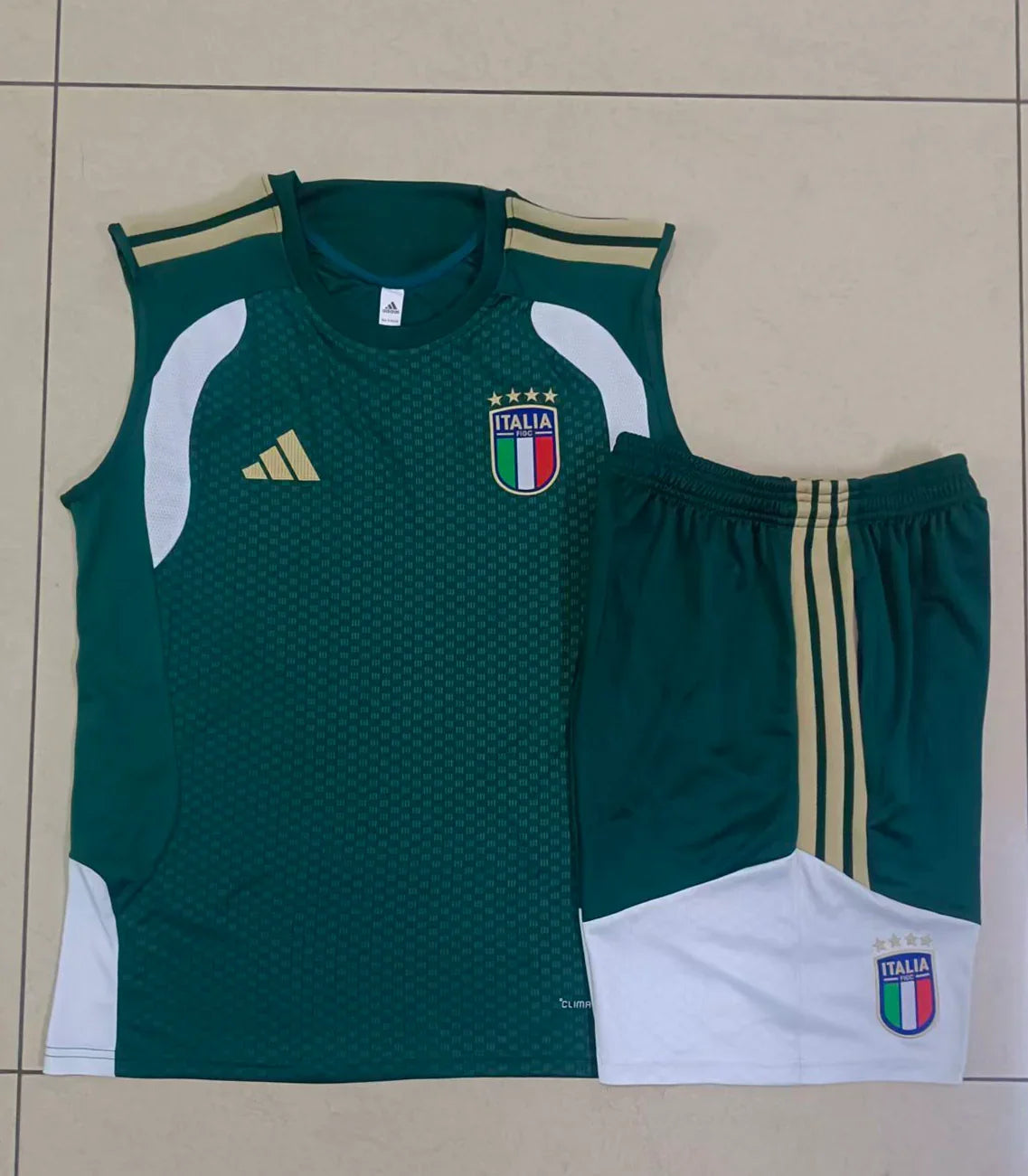 Italy 2026/27 Sleeveless Home Kit - Teal Green/White/Gold