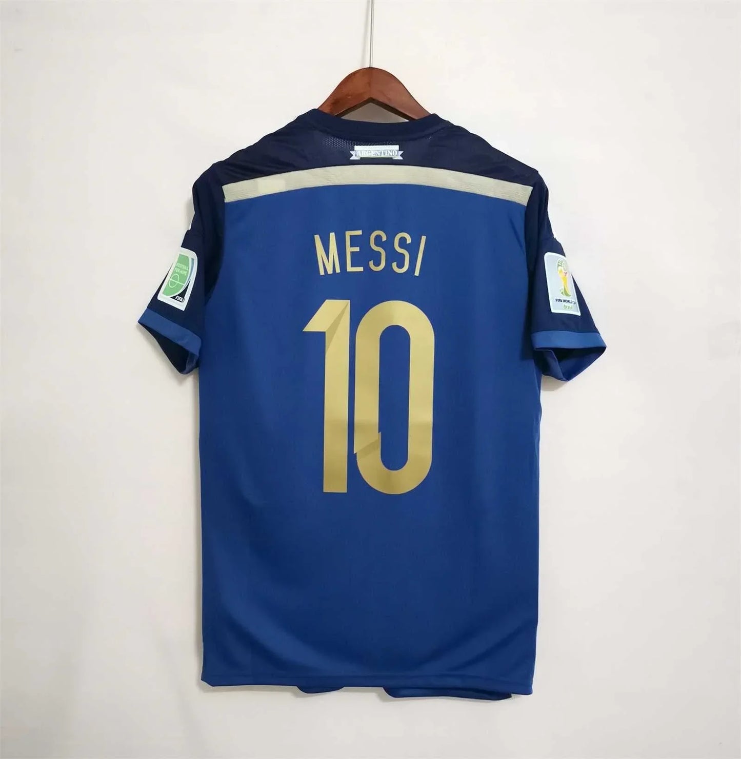 Argentina 2014 Away Retro Shirt - Messi #10 (+Patches)