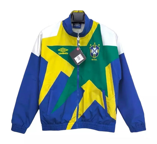 Brazil 1994 Retro Windbreaker Jacket - White/Green/Blue