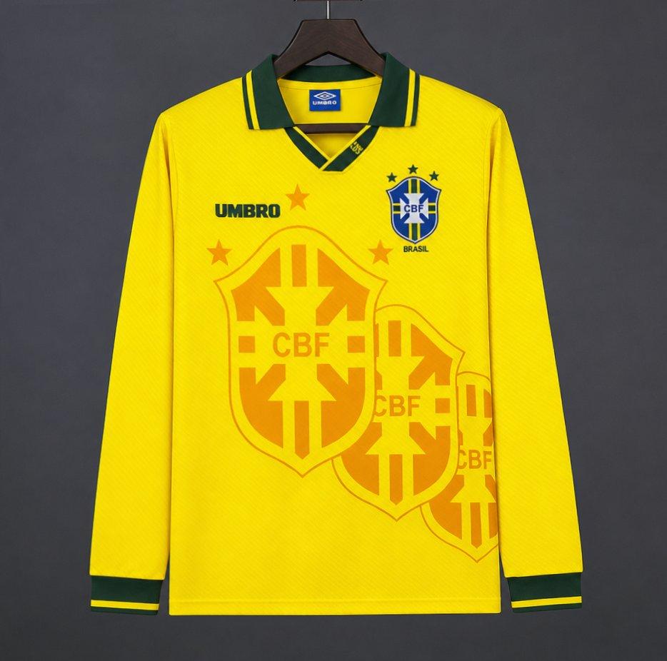 Brazil 1994 Home Retro Shirt - Long Sleeve