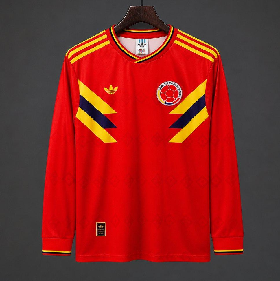 Colombia 1990 Retro Away Long Sleeve Jersey