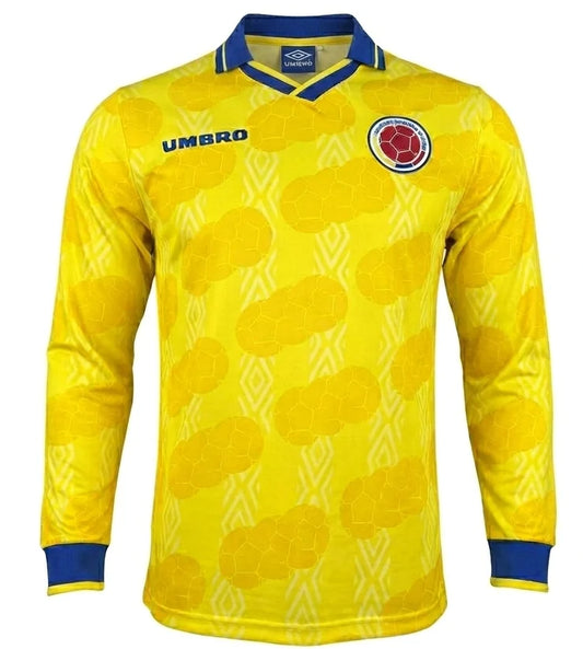 Colombia 1994 Retro Home Long Sleeve Jersey