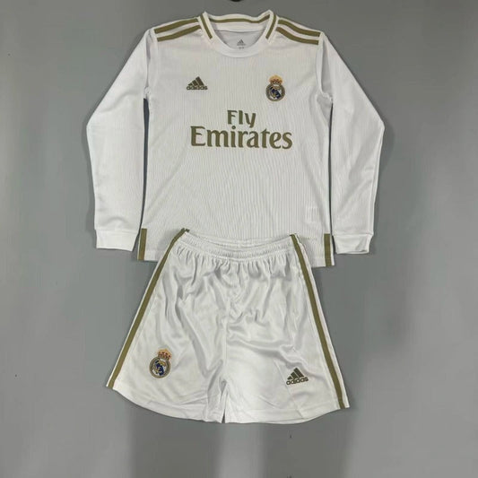 Real Madrid 19/20 Children's Home Retro Set - Long Sleeve