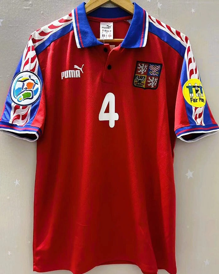 Czech Republic 96/97 Home Retro Shirt - NEDVED #4 (+Patches)