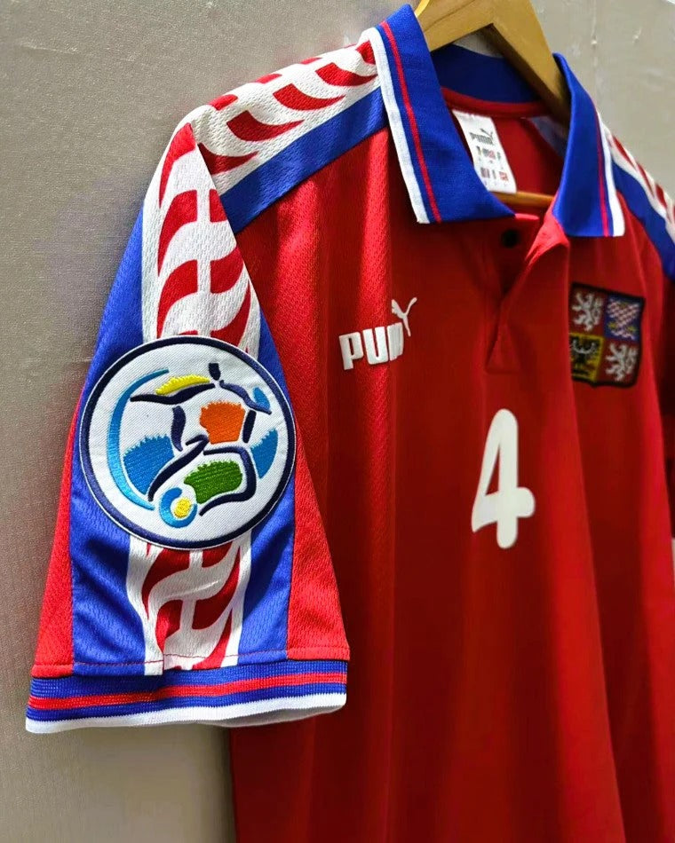 Czech Republic 96/97 Home Retro Shirt - NEDVED #4 (+Patches)