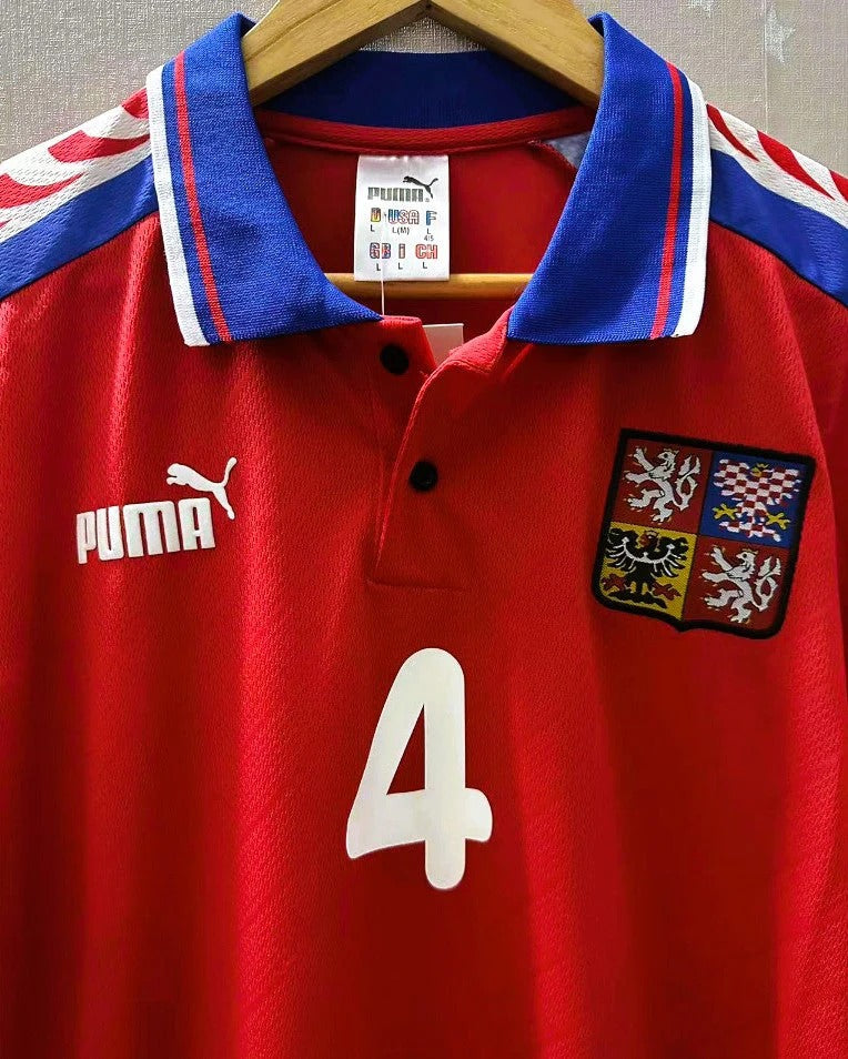 Czech Republic 96/97 Home Retro Shirt - NEDVED #4 (+Patches)